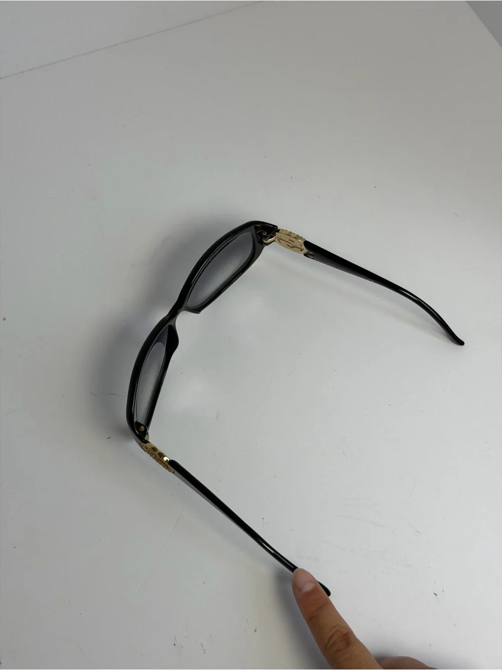 Gucci GG3578/S Black Gold Crystal GG Logo Oversized Sunglasses Italy